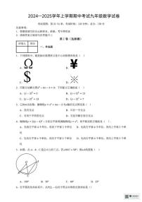 甘肃省张掖市肃南裕固族自治县马蹄学校2024-2025学年上学期期中考试九年级数学试卷