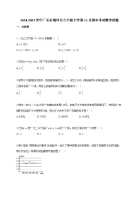2024~2025学年广东省梅州市九年级上册11月期中考试数学试题（含答案）