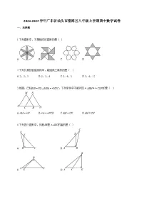2024~2025学年广东省汕头市澄海区八年级上册期中数学试题（含答案）