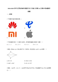 2024~2025学年江苏省徐州市新沂市八年级上册11月期中考试数学试题（含答案）