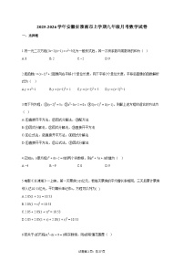 2025~2026学年安徽省淮南市上册九年级月考数学试题（含答案）