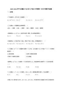 2025~2026学年安徽省六安市九年级上册第一次月考数学试题（含答案）