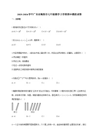 2025~2026学年广东省揭阳市七年级数学上册期中模拟试题（含答案）