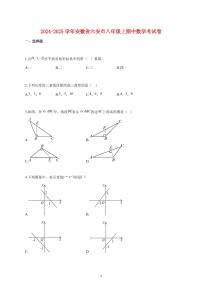 2024_2025学年度安徽省六安市八年级上期中数学考试卷 【含答案】