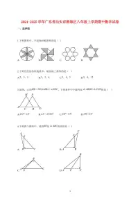 2024_2025学年度广东省汕头市澄海区八年级上册期中数学试卷 【含答案】