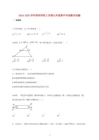 2024_2025学年度深圳学校上册九年级期中考试数学试卷 【含答案】