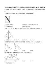 2025-2026学年重庆市巴川中学校八年级上学期数学第一次月考试题-自定义类型