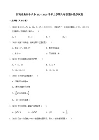 河南省焦作市第十八中学2024-2025学年八年级上学期期中数学试卷（含解析）