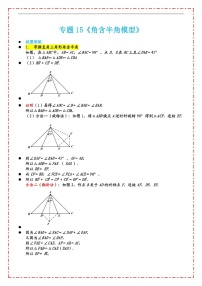 中考数学压轴专题——角含半角模型练习（含答案）