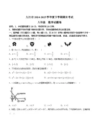 江西省九江市2024-2025学年八年级下学期期末考试数学试卷(含答案)