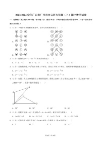 2024-2025学年九年级上学期广州市白云区数学期中质量检测卷（含答案）