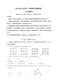 2024-2025学年九年级上学期广州市黄埔华初数学期中质量检测卷（学生版）