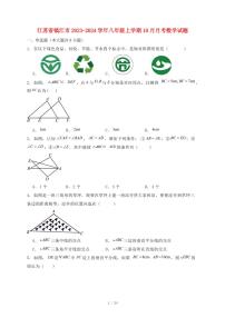 江苏省镇江市2023~2024学年八年级上册10月月考数学试卷【带答案】