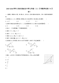 2025-2026学年上海市西延安中学九年级（上）月考数学试卷（9月份）-自定义类型