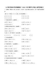 初中数学湘教版(2024)七年级上册(2024)等式的基本性质精品练习