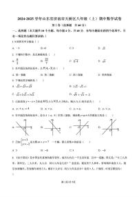 2024-2025年济南市天桥区八年级数学上学期期中考试试卷及其答案