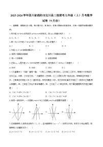 2025-2026学年四川省绵阳市北川县三校联考九年级（上）月考数学试卷（9月份）-自定义类型