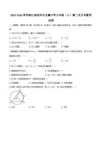2025-2026学年浙江省杭州市文澜中学九年级（上）第二次月考数学试卷-自定义类型