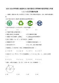 2025-2026学年浙江省嘉兴市上海外国语大学秀洲外国语学校九年级（上）9月月考数学试卷-自定义类型