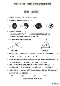 山东省东营市东营区育才学校2025-2026学年上学期七年级数学第一次月考试题（月考）