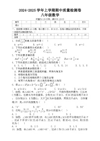 湖南省娄底市涟源市2024-2025学年八年级上学期11月期中考试数学试题