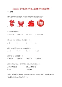 2024~2025学年度重庆市八年级上册期中考试数学试卷【附答案】