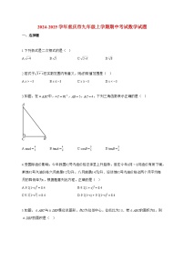 2024~2025学年度重庆市九年级上册期中考试数学【附答案】