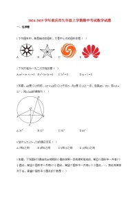 2024~2025学年度重庆市九年级上册期中数学考试【附答案】
