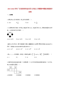 2025-2026学年广东省深圳市盐田区七年级上册期中模拟训练数学试卷【附答案】