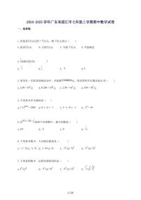 2024_2025学年广东省湛江市七年级上册期中数学试题-附答案