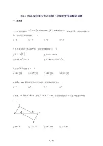 2024_2025学年重庆市八年级上册期中考试数学试题【含答案】