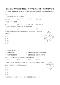 2025-2026学年江苏省南京五十中九年级（上）第一次月考数学试卷-自定义类型