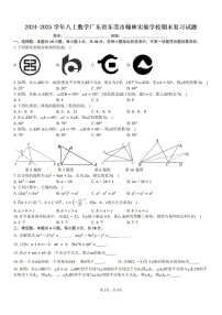 2024-2025学年广东省东莞市翰林实验中学八年级上学期期末数学试卷二（含答案）