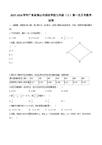 2025-2026学年广东省佛山外国语学校九年级（上）第一次月考数学试卷-自定义类型