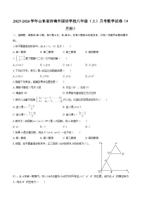 2025-2026学年山东省济南外国语学校八年级（上）月考数学试卷（9月份）-自定义类型