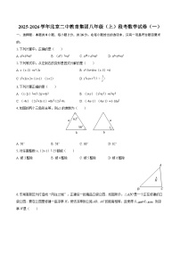 2025-2026学年北京二中教育集团八年级（上）段考数学试卷（一）-自定义类型