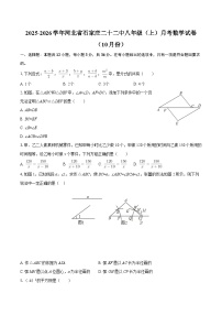 2025-2026学年河北省石家庄二十二中八年级（上）月考数学试卷（10月份）-自定义类型
