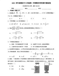 上海市南洋模范中学2025--2026学年八年级数学上学期期中考试卷