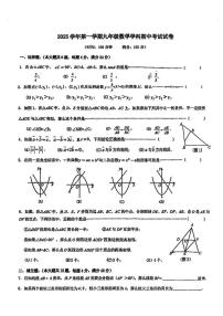 上海市普陀区2025--2026学年九年级数学上学期期中考试卷