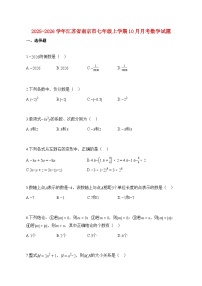 2025_2026学年江苏省南京市七年级上册10月月考数学试题【附解析】
