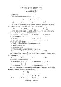 2025~2026济源市冬学段七年级上学期期中考试数学试卷