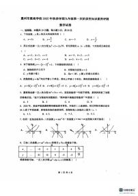 广东省惠州市惠城区惠南学校2025-2026学年上学期九年级第一次阶段性知识素养评测数学试卷+（月考）