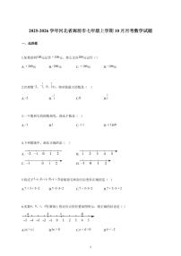 2025-2026学年河北省廊坊市七年级上册10月月考数学试卷（含解析）