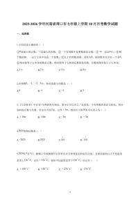2025-2026学年河南省周口市七年级上册10月月考数学试卷(含解析)