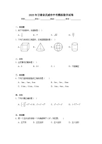 2025年甘肃省武威市中考模拟数学试卷（无答案）