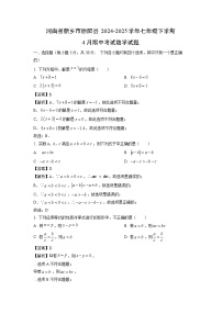2024~2025学年河南省新乡市原阳县七年级（下）4月期中考试数学试题（解析版）