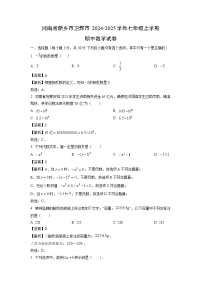 2024~2025学年河南省新乡市卫辉市七年级（上）期中 数学试题（解析版）