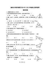 四川省德阳五中教育集团2024-2025学年上学期+八年级核心素养监测数学试卷（月考）