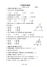 上海市民乐中学2025-2026学年上学期九年级10月阶段性练习数学试卷（月考）