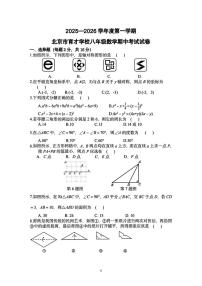 北京市育才学校2025—2026学年八年级上学期期中数学试卷